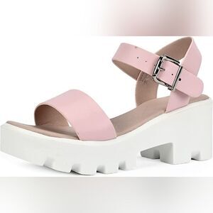 (61-3558) READYSALTED Casual Summer Platform Wedge Double Band Sandals Sz 9